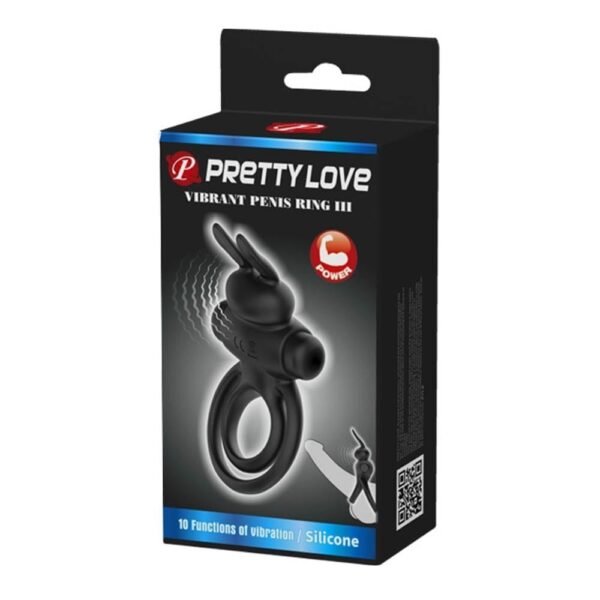 Pretty Love Vibrant Penis Ring 3 Black Pretty Love Vibrant Prsten za penis