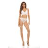 338798WHT-1 Komplet Bombshell Boudoir Peek a Boo