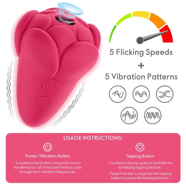 Flicker Rechargeable Vibrator Rose Red 8 Flicker Rechargeable Vibrator Rose Red
