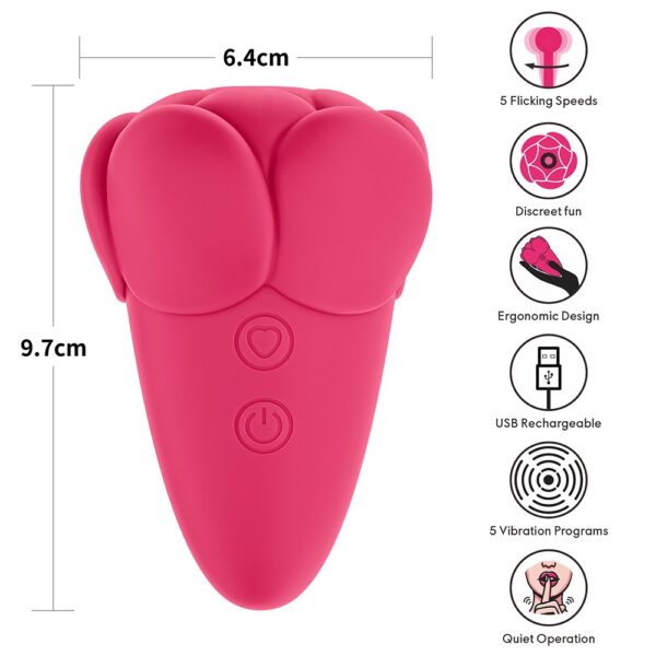 Flicker Rechargeable Vibrator Rose Red 9 Flicker Rechargeable Vibrator Rose Red