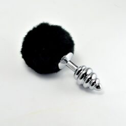 Spiral Pompon Metal Anal Plug