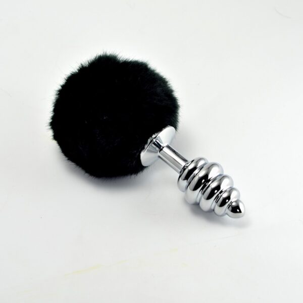 Spiral Pompon Metal Anal Plug Spiral Pompon Metal Anal Plug