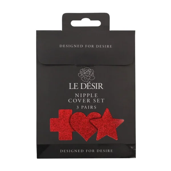 DES081RED-2 Nipple Cover Cross Star Heart