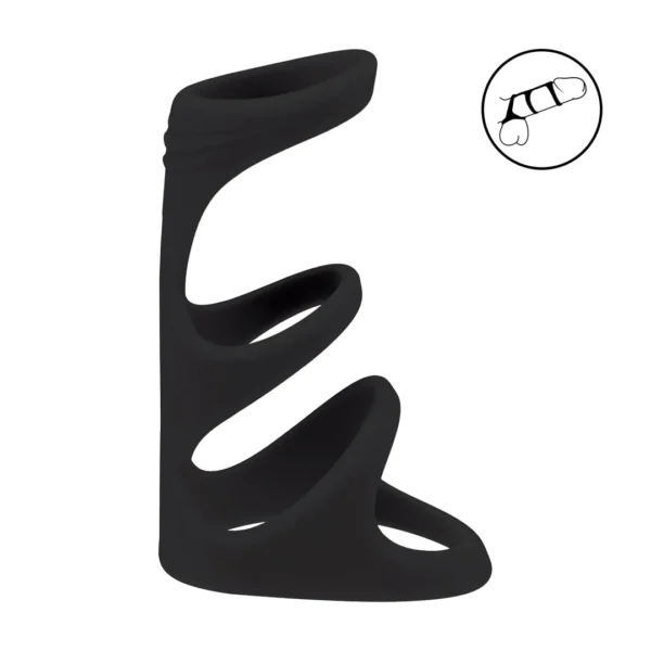 LVL01-0041BLK 3 Loop Silicone Cock Ring