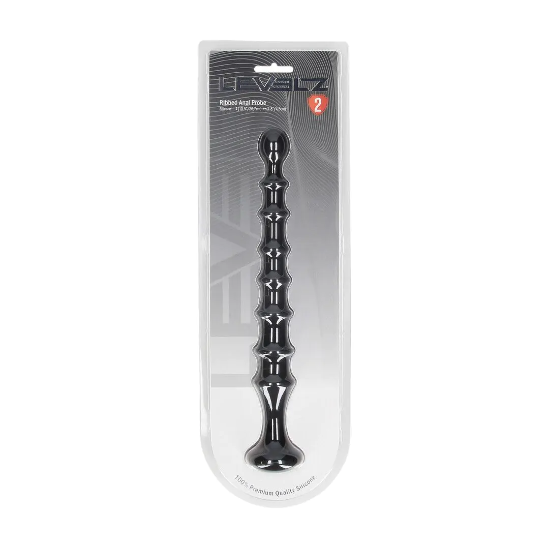 Ribbed Silicone Flared Analni stimulator