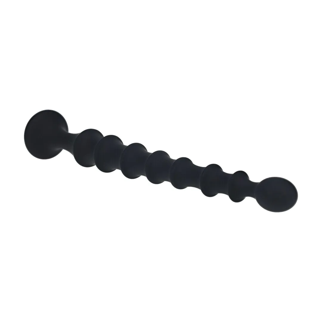 Ribbed Silicone Flared Analni stimulator