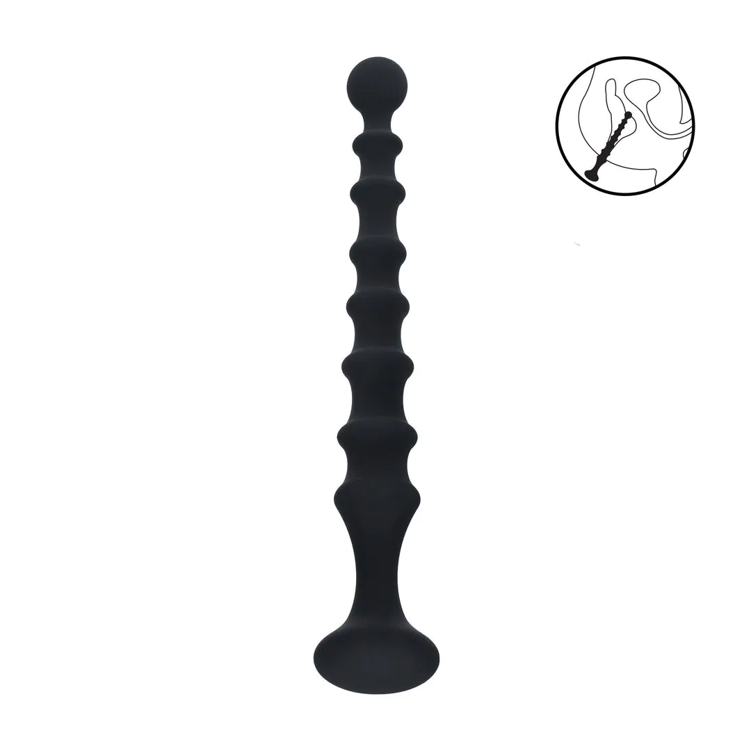 Ribbed Silicone Flared Analni stimulator