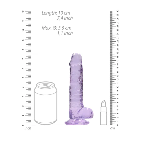 REA091PUR_5 RealRock Dildo 7''