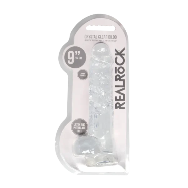 REA093TRA_1_1 RealRock Crystal Clear Dildo 9'
