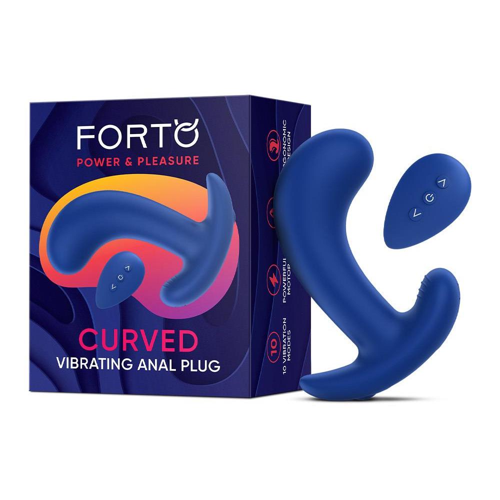 Forto Curved Vibrating Plug Blue