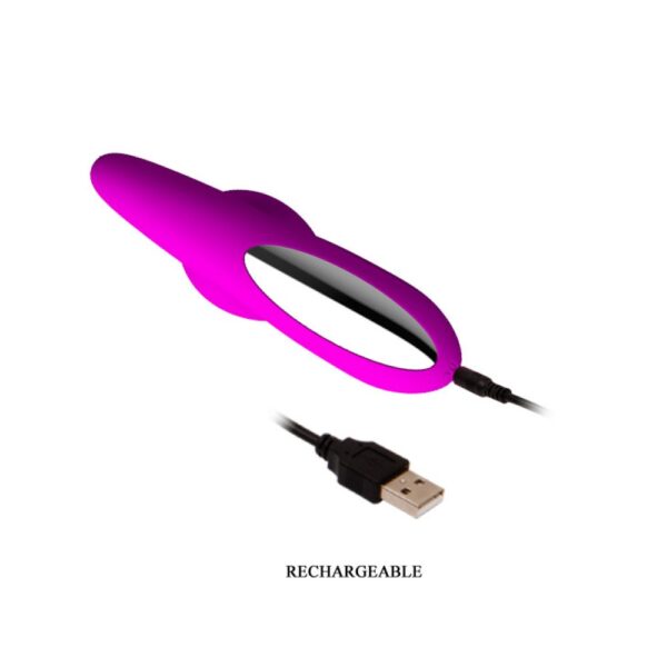 Pretty Love Backie Purple 7 Pretty Love Backie Purple ljubičasti silikonski vibrirajući masažer prostate i perineuma s USB punjenjem