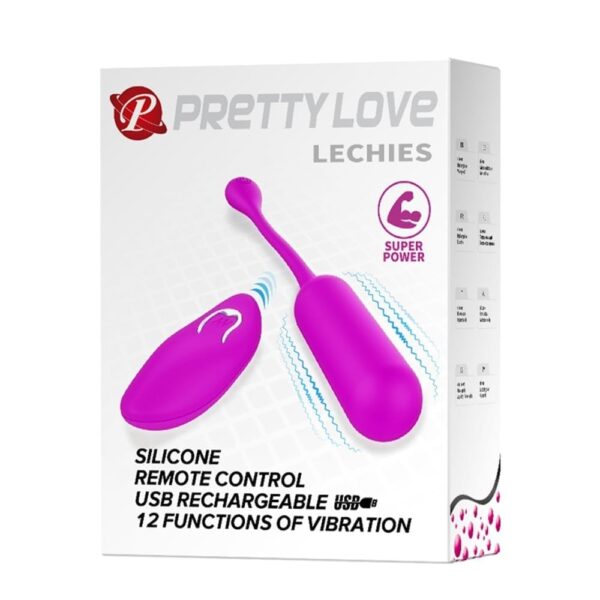 Pretty Love Lechies ljubičasto punjivo vibrirajuće jaje s 12 funkcija i bežičnim daljinskim upravljačem