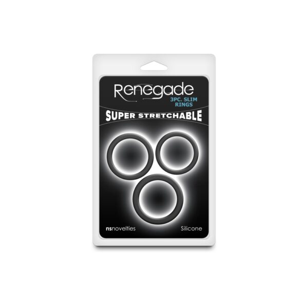 Renegade 3pc Slim Rings Black Renegade 3pc Slim Rings Black