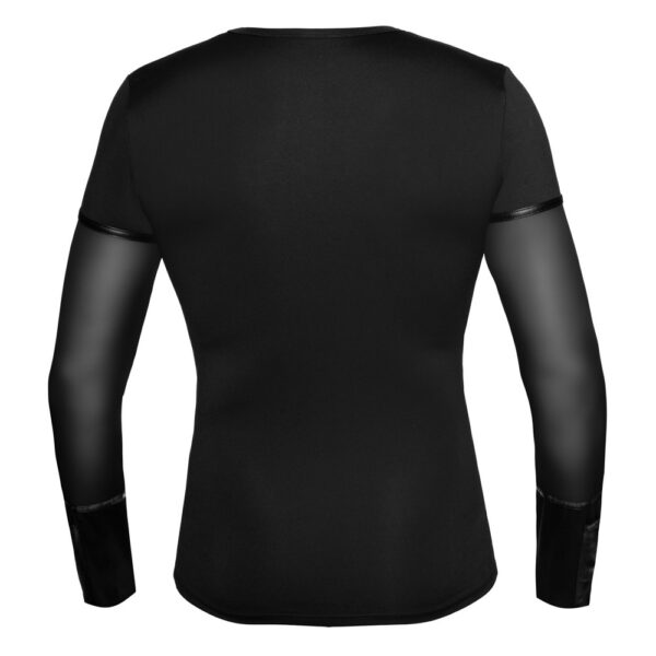 21613971701_hollow_rs NEK men's long-sleeved black T-shirt with detachable harness and mesh insert