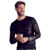 21613971701_nor_a NEK men's long-sleeved black T-shirt with detachable harness and mesh insert