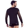 21613971701_rs NEK men's long-sleeved black T-shirt with detachable harness and mesh insert