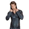 NEK men's black hooded sweatshirt, long sleeves with a snake pattern and mesh inserts