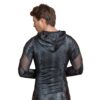 NEK men's black hooded sweatshirt, long sleeves with a snake pattern and mesh inserts