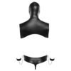 Svenjoyment BONDAGE crni muški BDSM set s kapuljačom tangama povodcem i lisicama