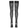 25206561611_hollow_rs Cottelli LEGWEAR crne samostojeće čarape s leopard uzorkom 30 DEN