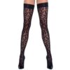 25206561611_nor_a Cottelli LEGWEAR crne samostojeće čarape s leopard uzorkom 30 DEN