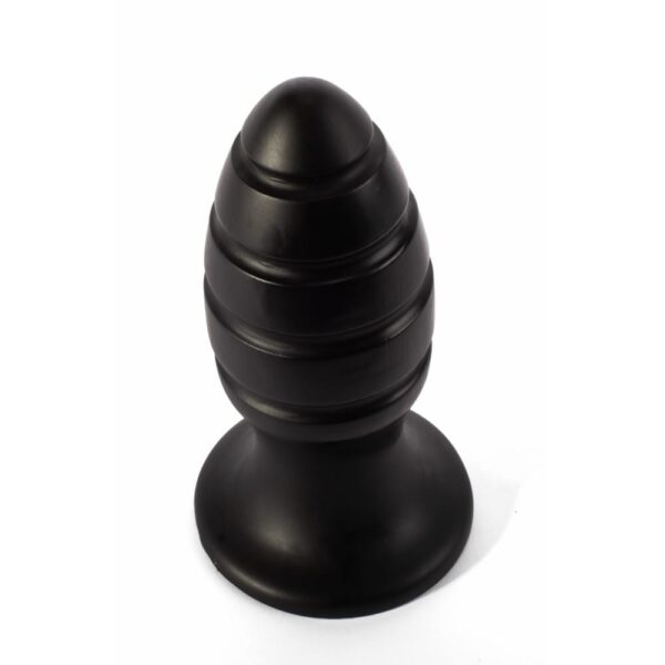 Extra Girthy Butt Plug Black3 X-Men Extra Girthy Black VIII strukturirani XXL analni stimulator s vakuumskom bazom