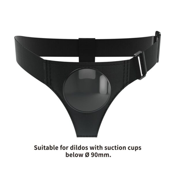 Pretty Love Bobby Strap-on remen 3 Pretty Love Bobby Strap-on remen crne harness gaćice s rastezljivim O-prstenom bez dilda