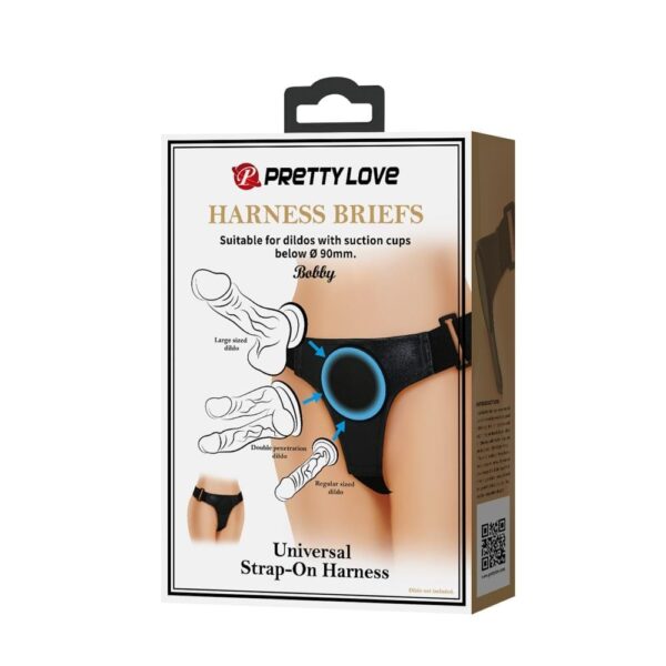 Pretty Love Bobby Strap-on remen Pretty Love Bobby Strap-on remen crne harness gaćice s rastezljivim O-prstenom bez dilda