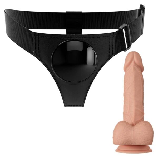 Pretty Love Jerry Harness Briefs 1 Pretty Love Jerry Harness Briefs crne strap-on harness gaćice s realističnim TPR dildom 21,8 cm