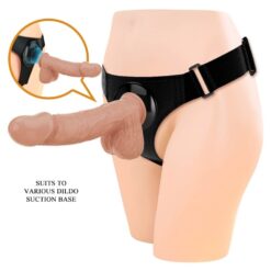 Pretty Love Jerry Harness Briefs black strap-on harness panties with a realistic TPR dildo 21.8 cm