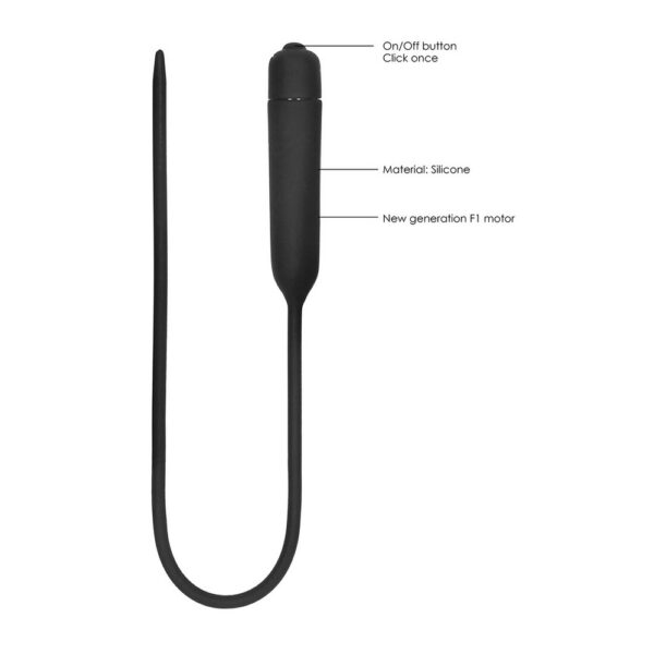 RS120017_OU440BLK_503_scr Silicone Vibrating Bullet Plug Extra Long vibrirajući uretralni stimulator od silikona duljine 45 cm