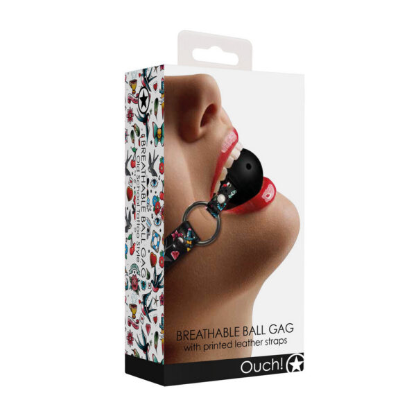 RS120077_OU445BLK_200_scr Ouch by Shots Breathable Ball Gag crna BDSM kugla za usta s otvorima za disanje i podesivim kožnim remenima