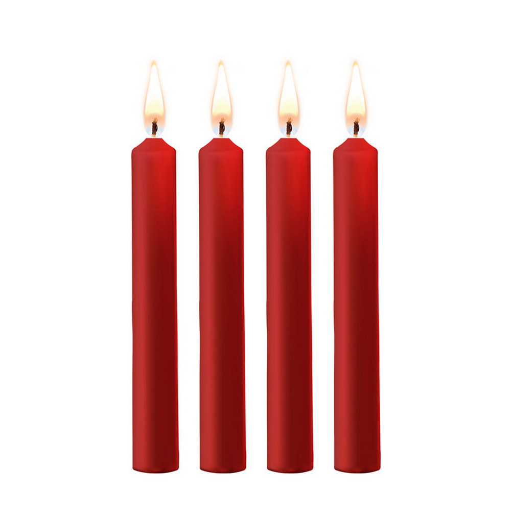 Ouch by Shots Teasing Wax Candles Red četiri crvene BDSM svijeće od parafinskog voska do 50 °C