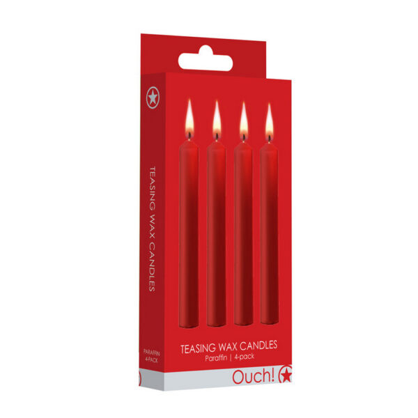 RS120359_OU488RED_200_scr Ouch by Shots Teasing Wax Candles Red četiri crvene BDSM svijeće od parafinskog voska do 50 °C