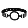 RS121558_OU679BLK_300_scr Ouch by Shots Silicone Ring Gag crni BDSM O-ring gag sa silikonskim prstenom i podesivim kožnim remenom