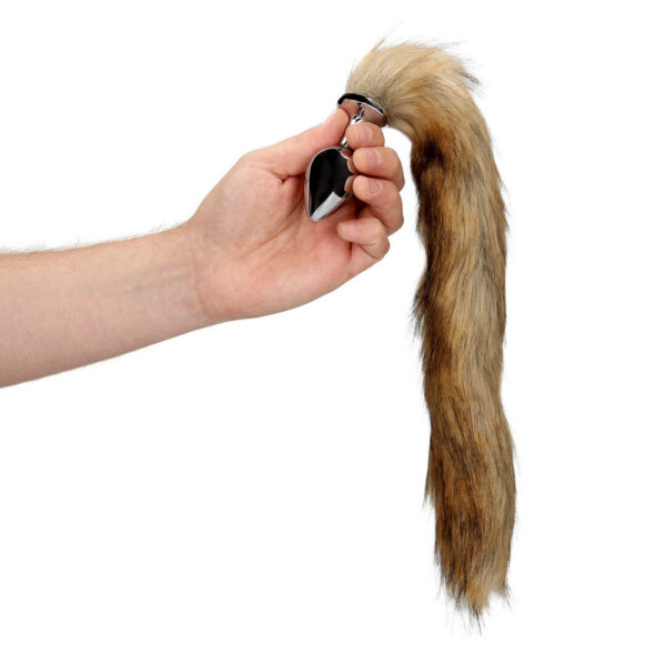 RS124661_OU912BRN_601_scr Ouch by Shots Fox Tail metalni analni stimulator s lisičjim repom