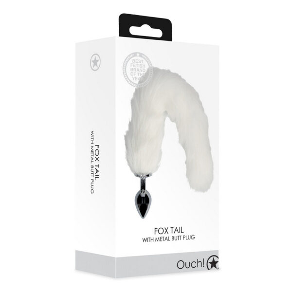 RS124662_OU912WHT_200_scr Ouch by Shots Fox Tail metalni analni stimulator s lisičjim repom