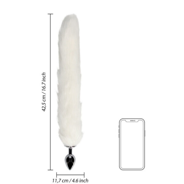 RS124666_OU912WHT_600_scr Ouch by Shots Fox Tail metalni analni stimulator s lisičjim repom