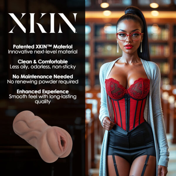 RS145393_XKIN by Shots_XKN009BRN_400_scr XKIN by Shots Career Girls Sexy Librarian Paige Spreadmore TPE masturbator medium veličine smeđe boje