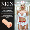 XKIN by Shots Career Girls Naughty Nurse Tiffany Throatcheck mechanical male masturbator made of TPE material in Flesh shades