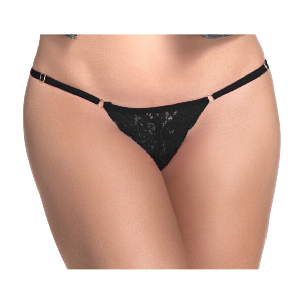 Mapalé Lace Keyhole Panty crne čipkaste tanga gaćice s otvorom
