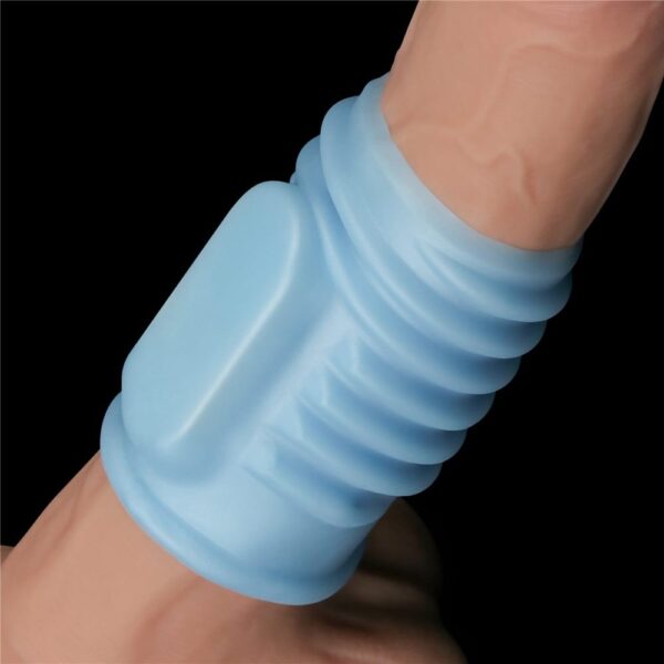 Vibrating Spiral Knights Ring Blue6 Lovetoy Vibrating Spiral Knights Blue plava spiralna vibrirajuća navlaka za penis