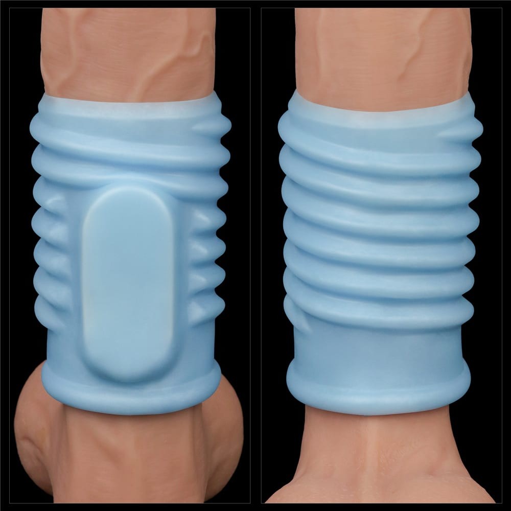 Lovetoy Vibrating Spiral Knights Blue plava spiralna vibrirajuća navlaka za penis