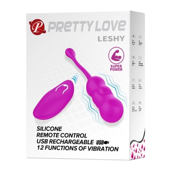 Vibro jaje Pretty Love Leshy Pretty Love Leshy ljubičasto punjivo vibrirajuće jaje s bežičnim daljinskim upravljačem