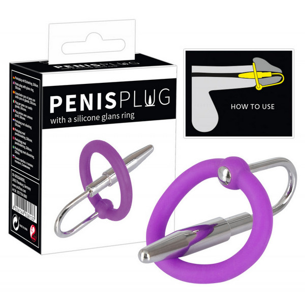 Penis Plug with a silicone glans ring
