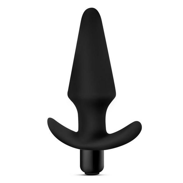 Anal Adventures Platinum Silicone Vibrating Plug Black