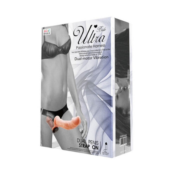 Dupli vibrirajući strap-on, 17,5x4,5 i 11x4,5cm - Dual Motor Vibration