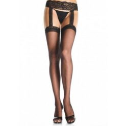 Garter stockings with lace Leg Avenue