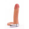 Penis ring with vibrating dildo, made of TPE material - The Ultra Soft Double