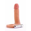 Penis ring with vibrating dildo, made of TPE material - The Ultra Soft Double